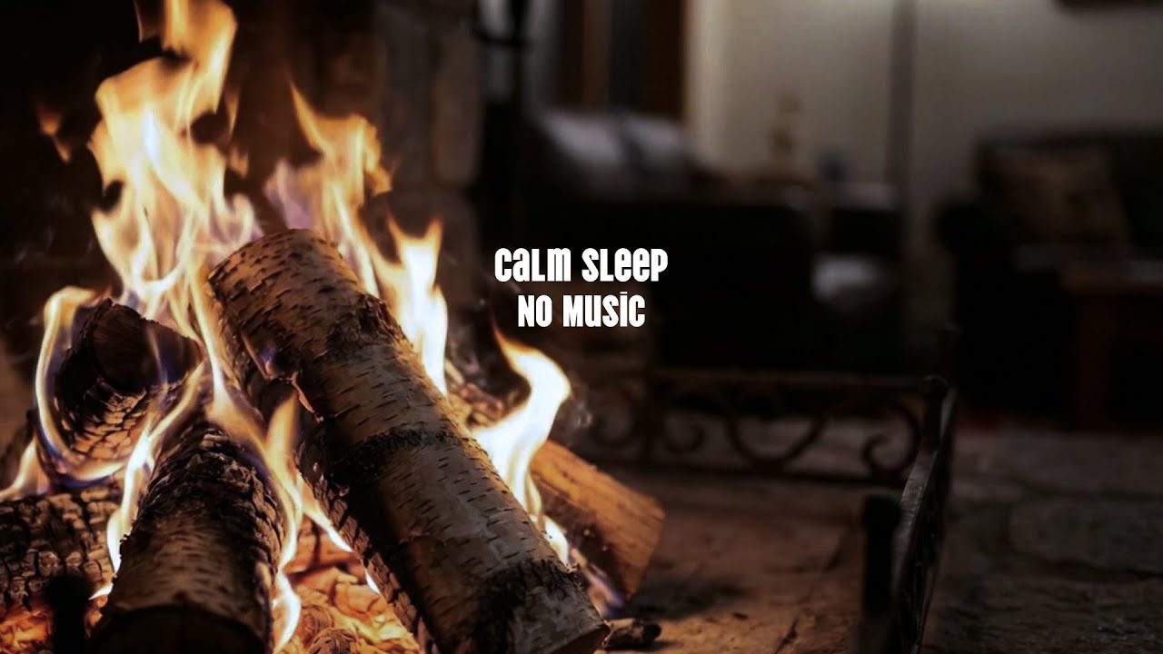 Relaxing Sleep ASMR – Burning Logs Fireplace | Cozy Night Ambience