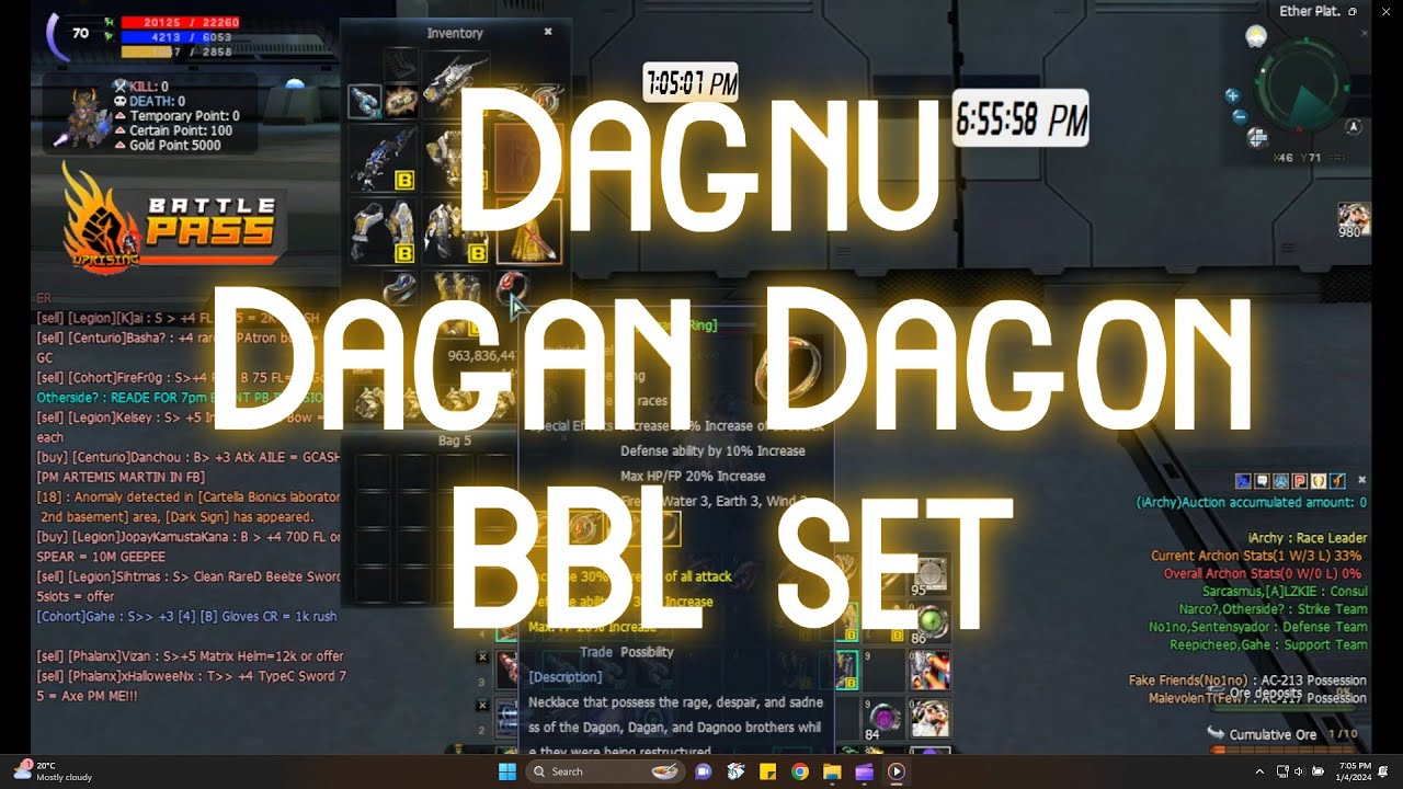 Dagnu, Dagan, Dagon, & BBL set effect - RF Online Uprising