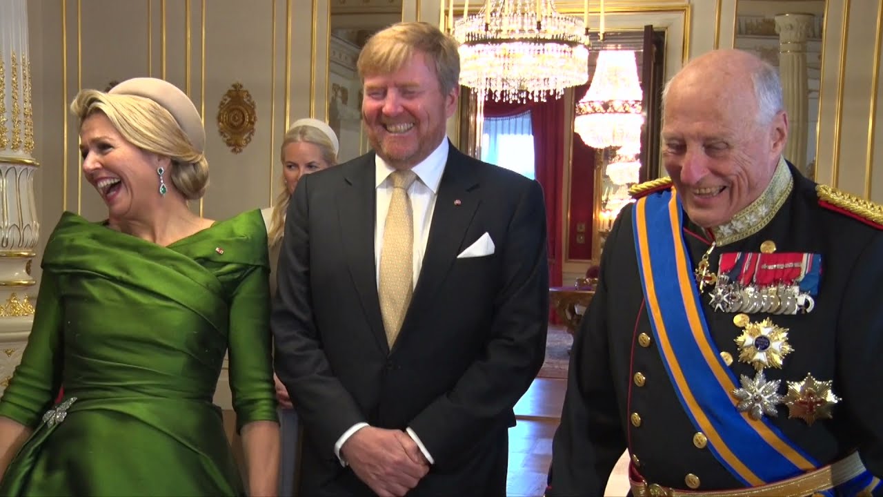 Willem-Alexander en Máxima op paleis in Oslo