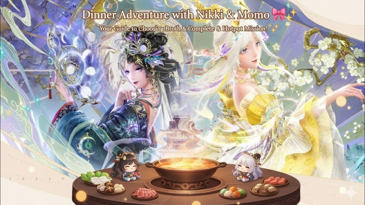 Dinner Adventure with Nikki & Momo 🎀: Your Guide to Choosing Broth & Completing the Hotpot Mission! 
