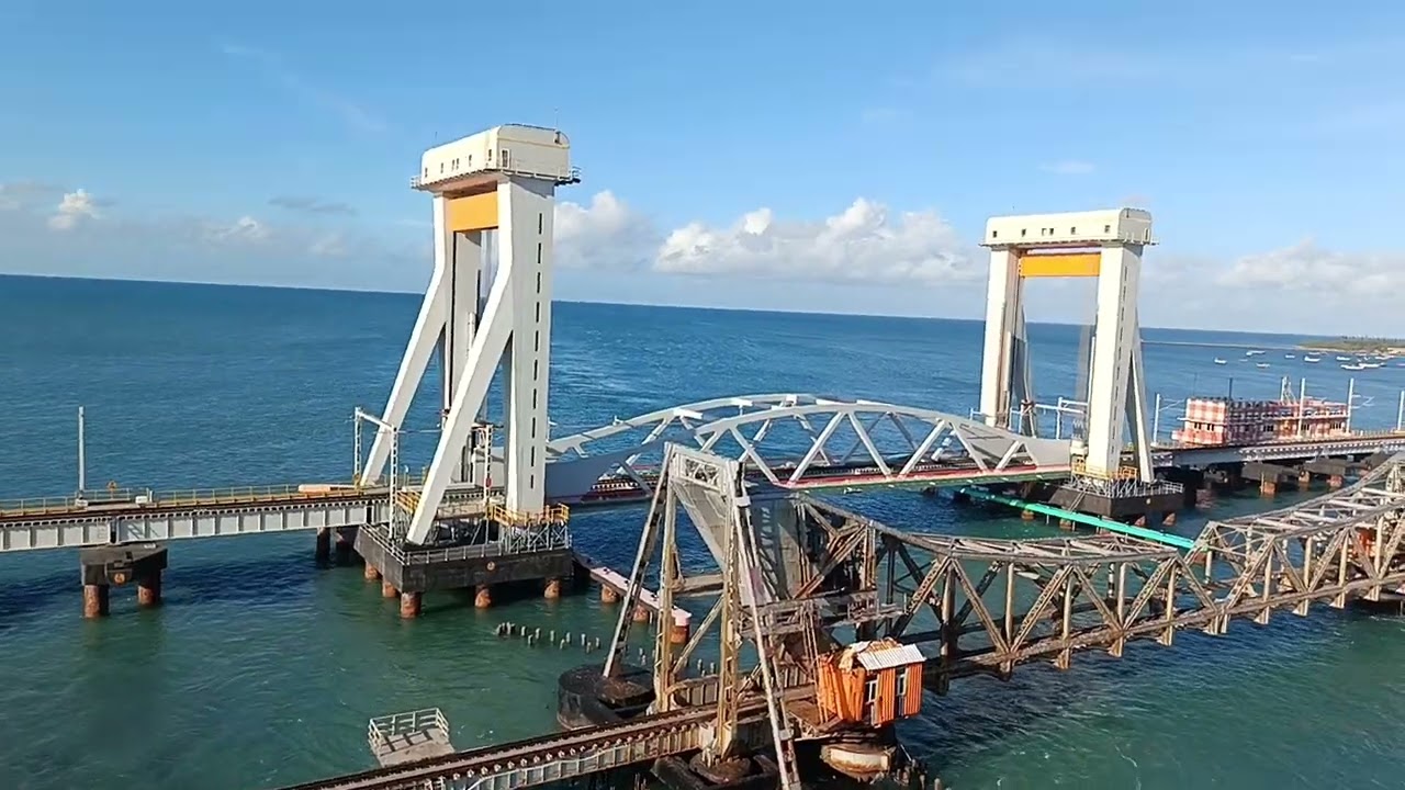Pamban bridge Rameshwar Tamil Nadu India