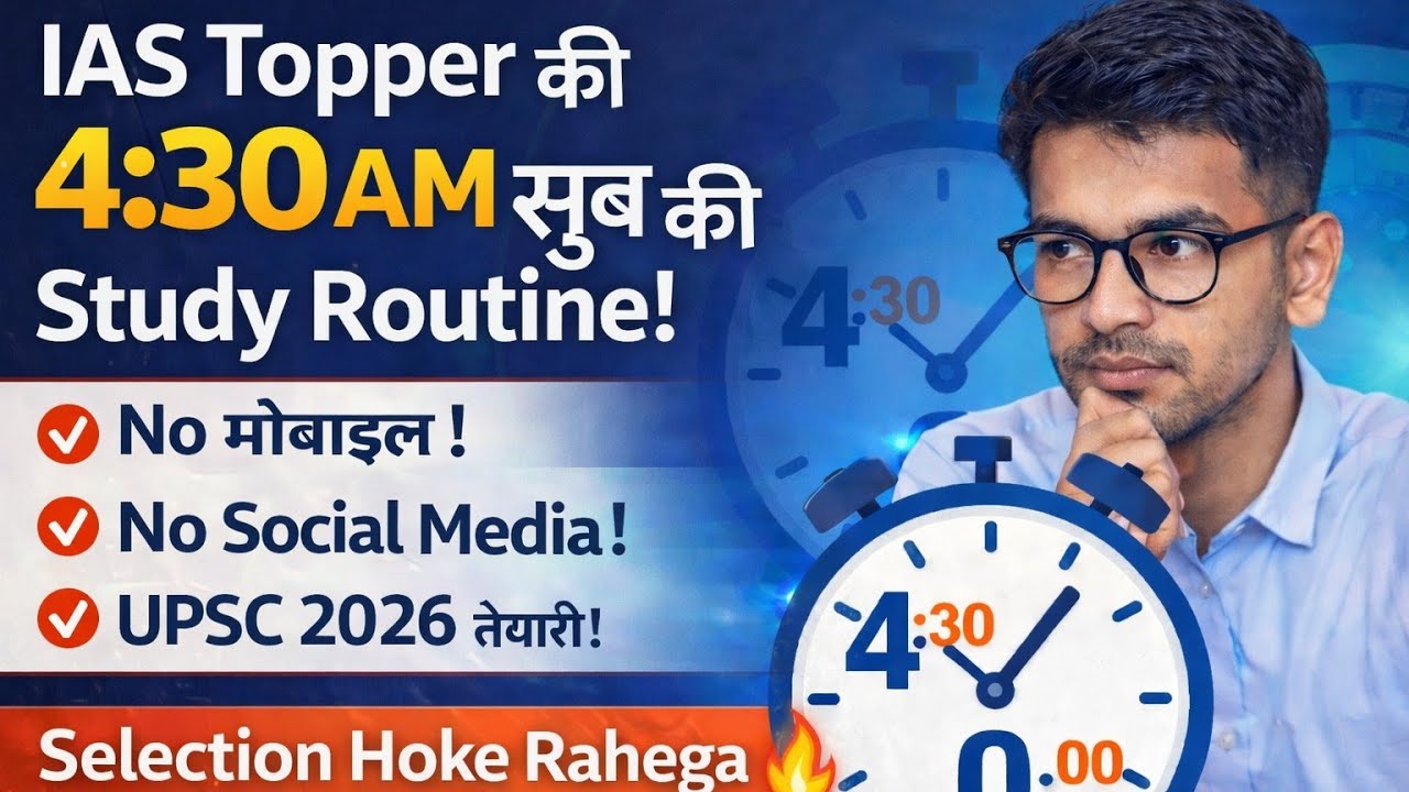 IAS Topper Ka Daily Routine 🔥 | 4:30 AM Se Selection Tak Ka Safar | UPSC 2026 Preparation Strategy