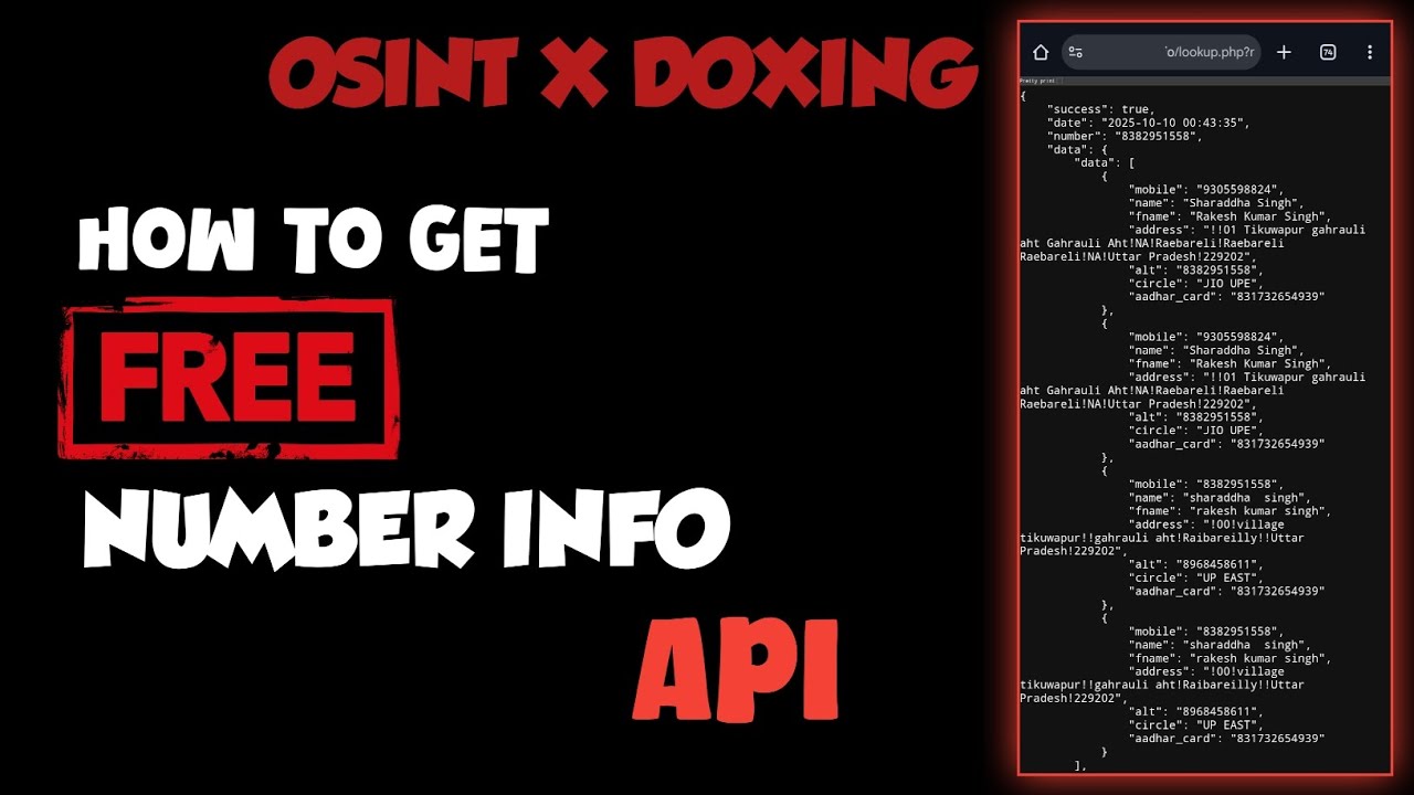 HOW TO FIND ANYONE'S NUMBER INFO | HOW TO GET NUMBER INFO API