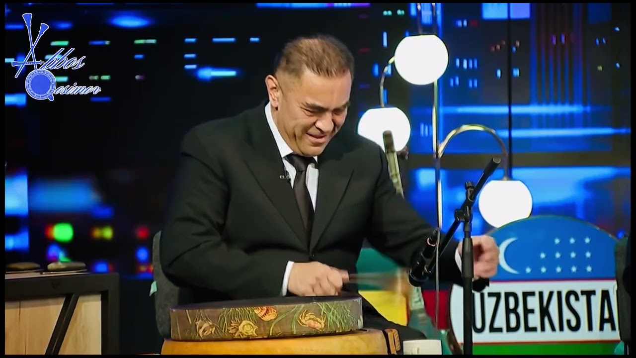 Abbos Kosimov playing world percussion instruments.Doyra/doira/drum/drummer/Daff/tabla/percussion.