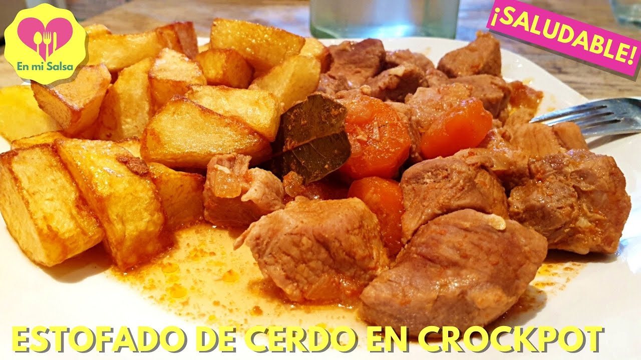 😍¡Mira CÓMO HACER ESTOFADO DE CERDO en OLLA LENTA CROCKPOT! 💚 Queda TIERNO, MUY RICO y SALUDABLE 😋