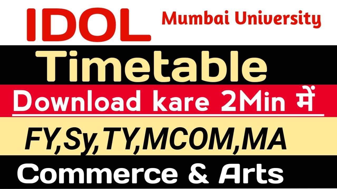 DOL Examination Timetable 2023 Nov | FYBCOM SYBCOM TYBCOM MCOM Timetable |