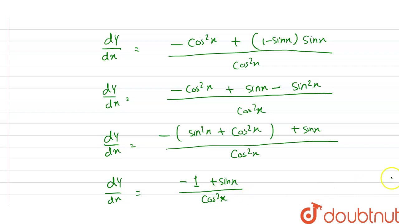 If `y=sec x-tanx`,show that `(cosx)(d^(2)y)/(dx^(2))=y^(2).`