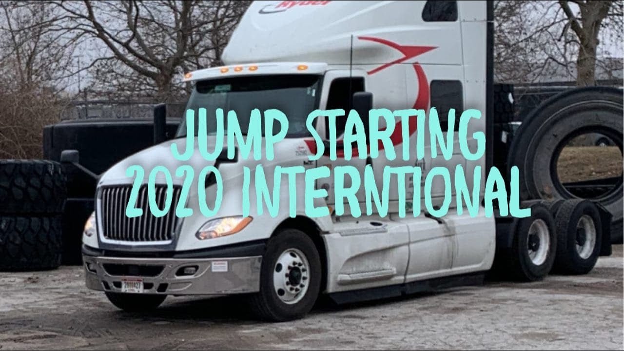 Jump starting a semi truck