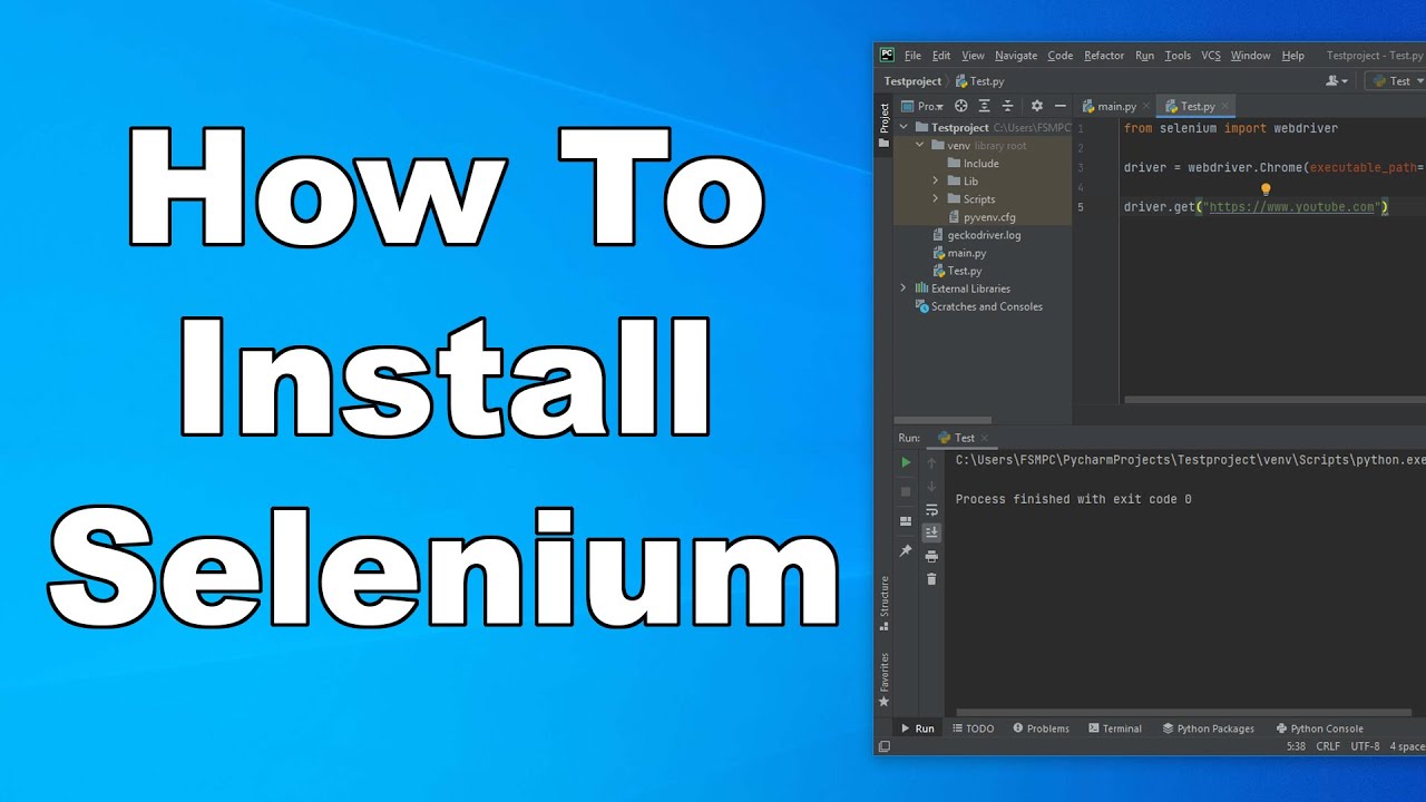 Как настроить и установить Selenium с Python и PyCharm | Windows 10 | Краткое и простое руководство