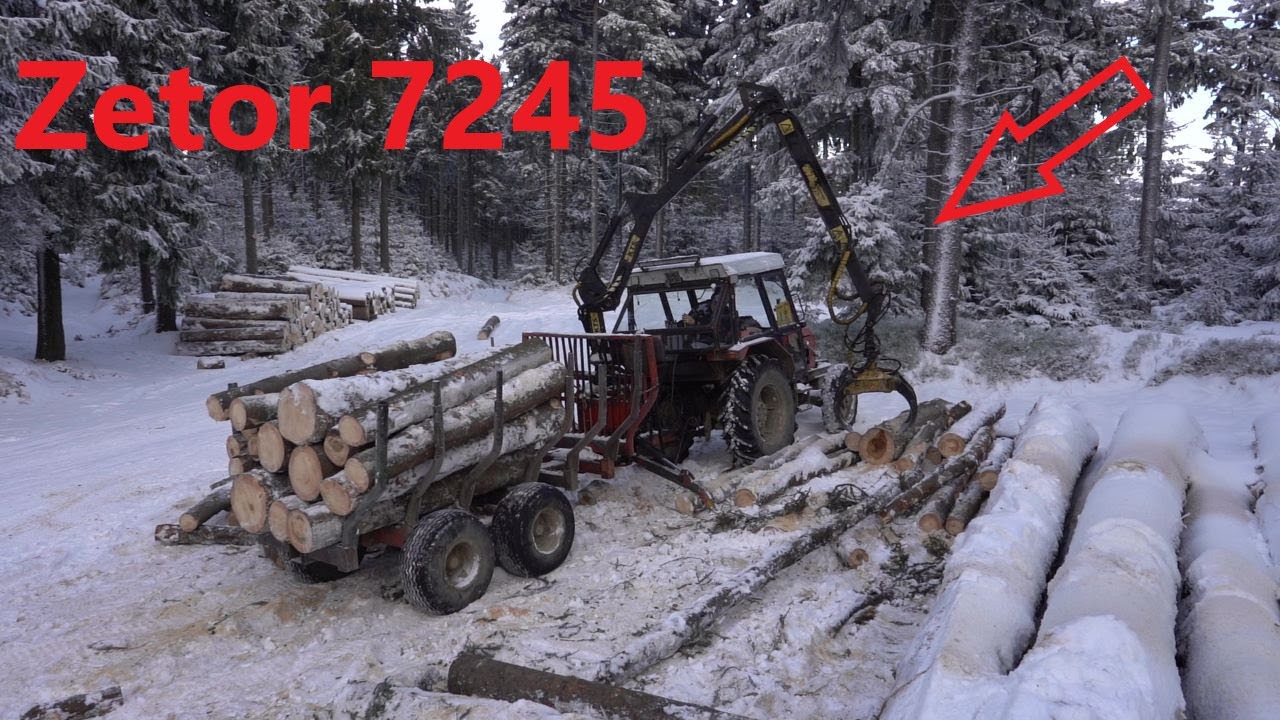 Zimowa Ścinka i składanie metrów, Stihl ms500I i Zetor 7245