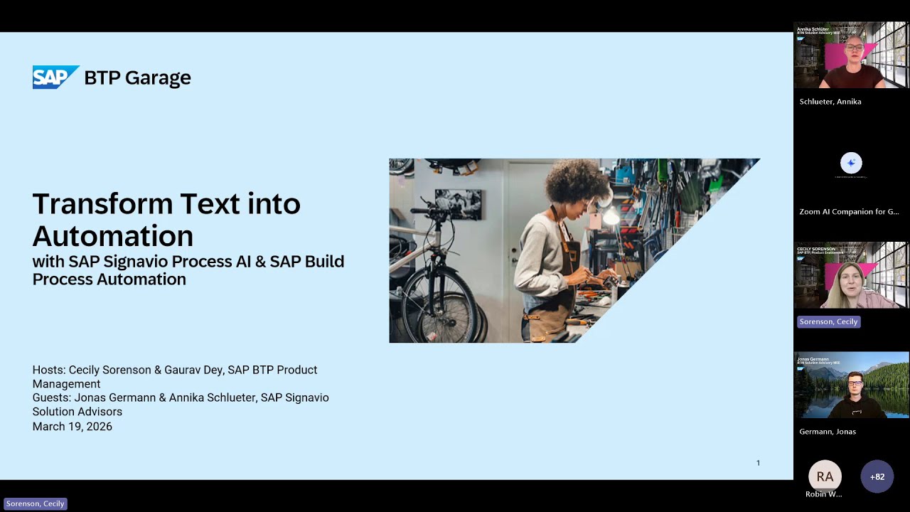Text to Automation | AI and Process Automation Recommendations | SAP BTP Garage March 2026