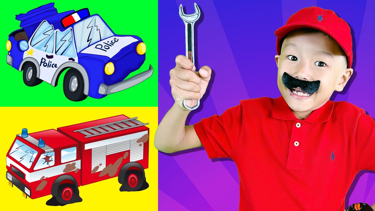 Repair Police Car, Fire Truck and Ambulance Song 🚨🚓 | Kids Songs