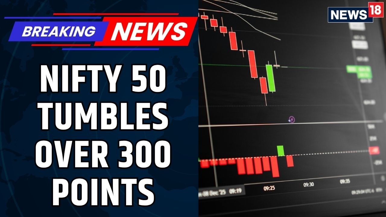 Индекс Nifty 50 упал более чем на 300 пунктов, а индекс BSE Sensex снизился более чем на 1000 пун...