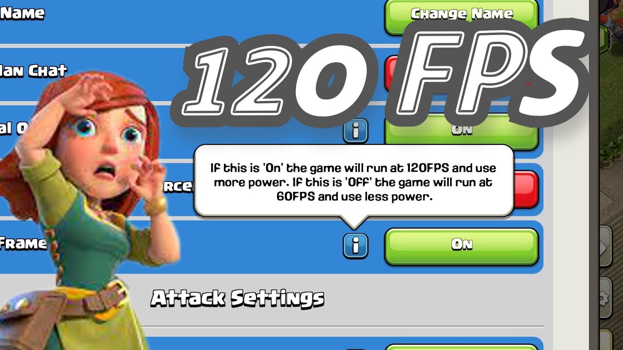 How to get 120 FPS in COC  (Clash Of Clans)