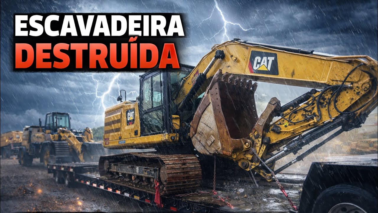 TEMPORAL + ESCAVADEIRA DESTRUÍDA | Transporte Pesado Real nos EUA