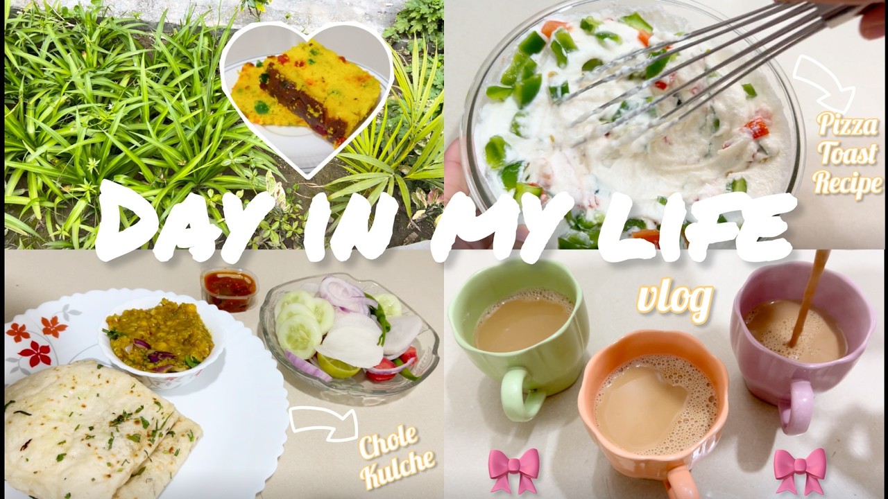 A Day in My Life 🎀🌸| Aesthetic vlog Indian ✨| Pizza toast recipe 💖 #lifeinframes
