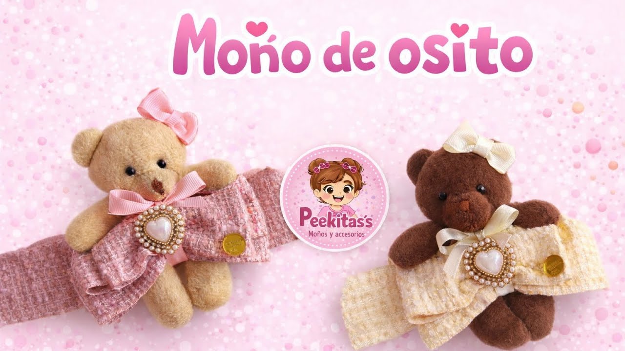 Moño de osito🎀🧸 #tutorial #moños #moñosparaniñas  #lazosparaniñas  #diybow #fácil #lacosdefita 
