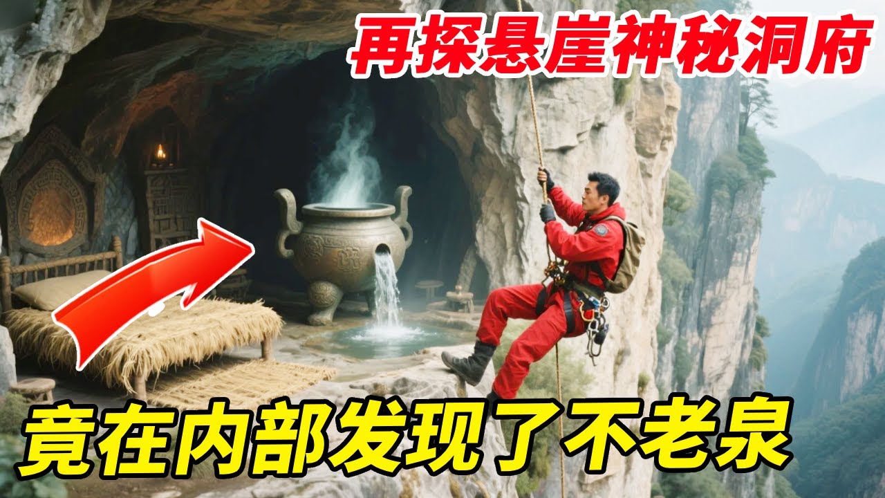 再探悬崖神秘洞府，进入悬崖洞寻暗道，竟在内部发现了不老泉！【户外小北哥】