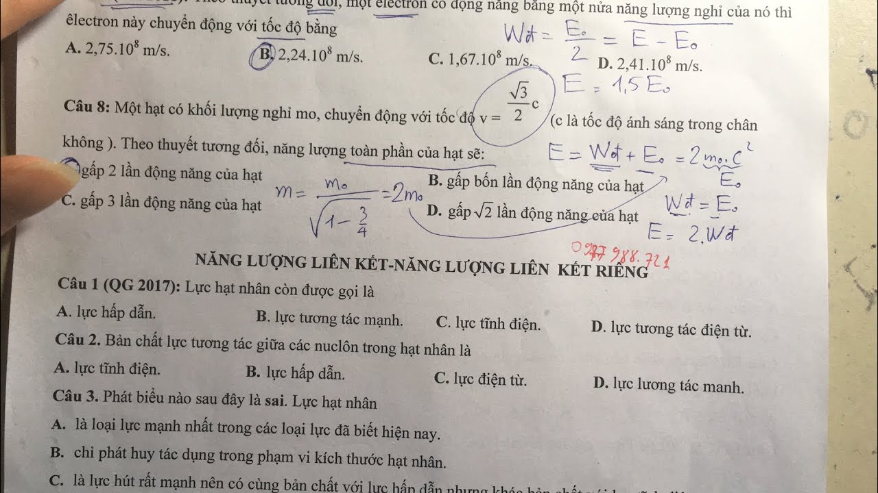 Chữa bài tập năng lượng liên kết,năng lượng phản ứng hạt nhân