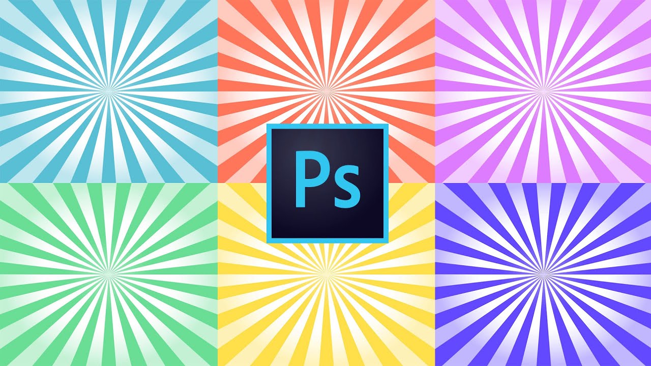 QUICKEST WAY to make SUNBURST Background (Adobe Photoshop)