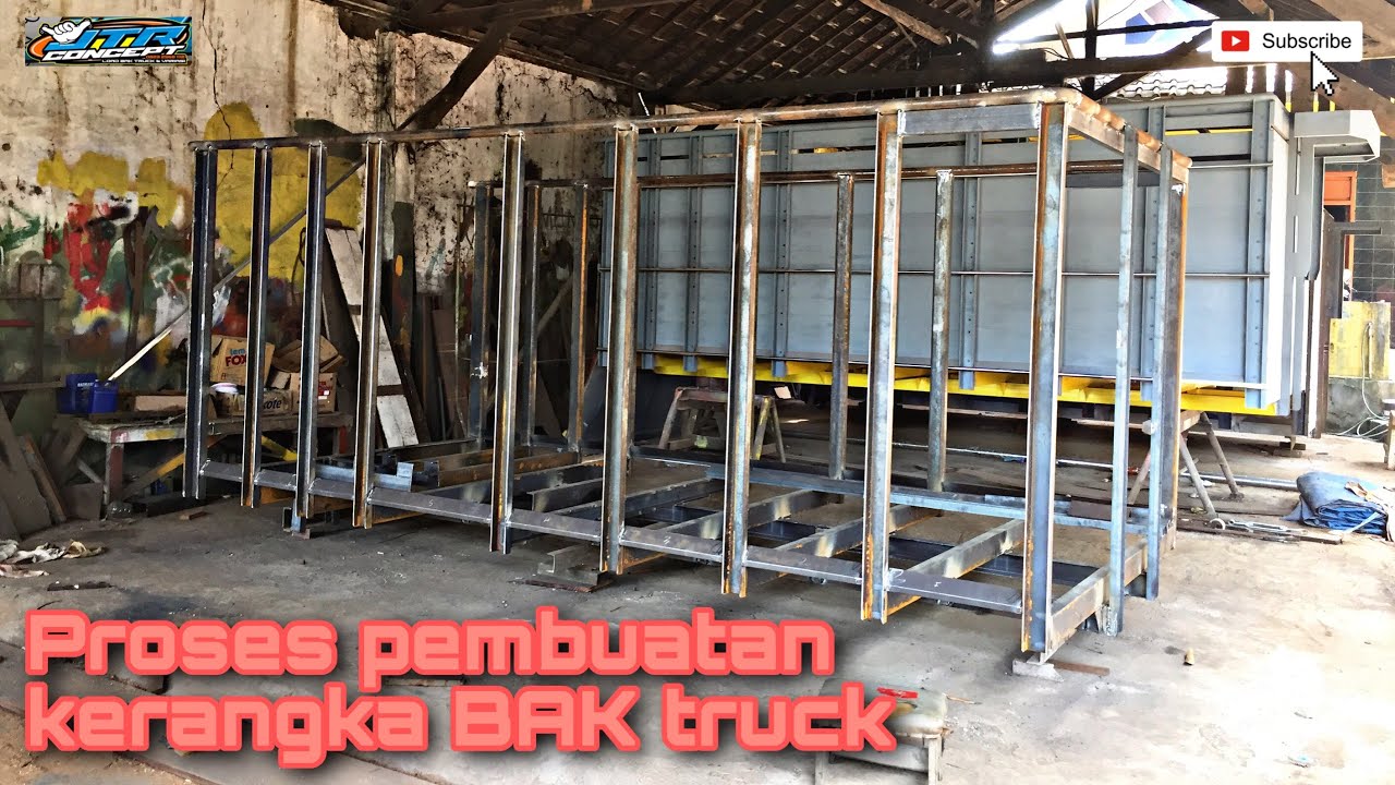 Proses pembuatan kerangka BAK truck || tahap awal sampai akhir