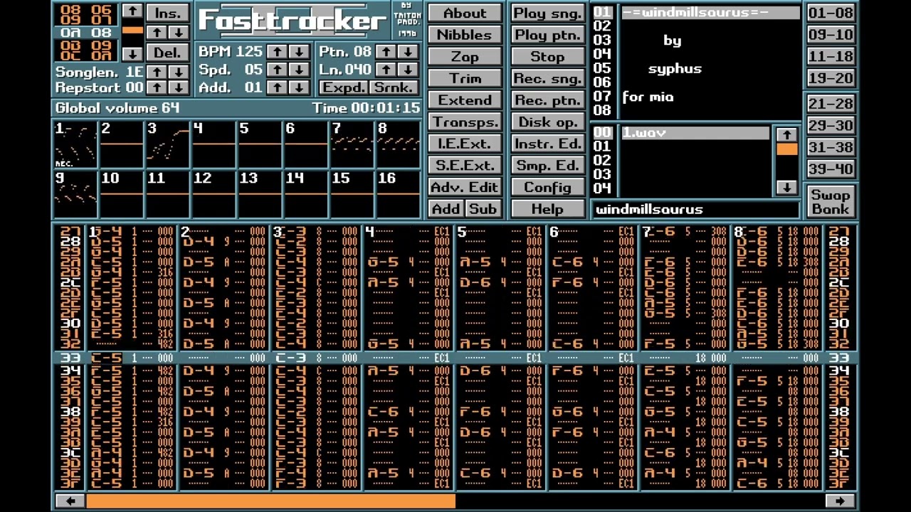 syphus - windmillsaurus [MS-DOS FastTracker .XM mod]
