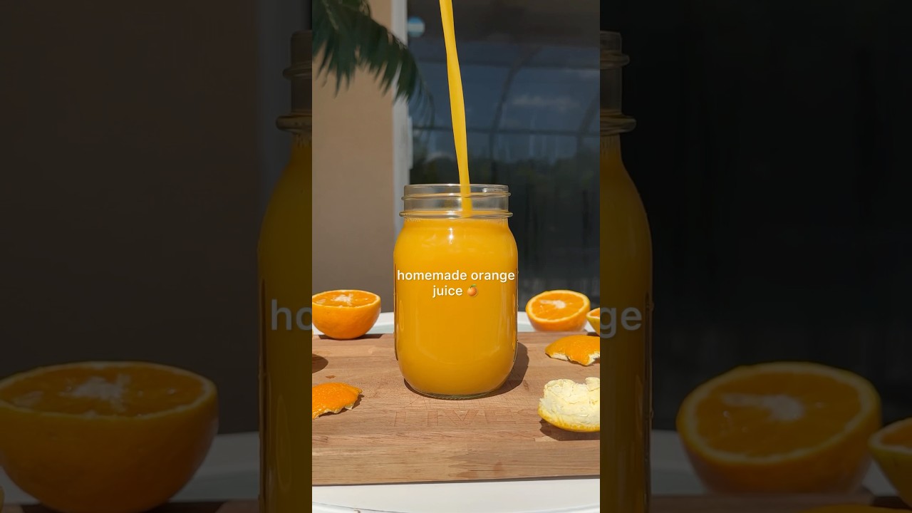 homemade orange juice 🍊 #growyourown #orangejuice #juicerecipes #juicingforhealth #ytshorts