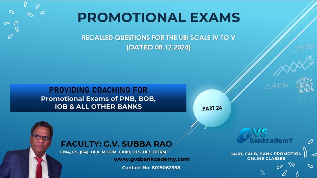 Union Bank of India Scale IV to V Recalled questions (dated 08.12.2024)
