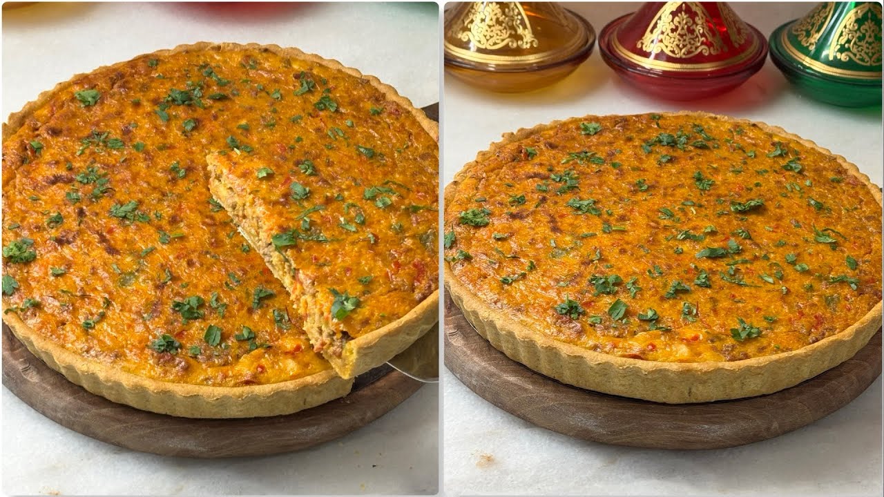 سجليه لرمضان🌙كيش بدون زبدة👌🏻بحشوة لذيذة 💫