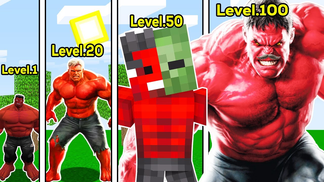 RED HULK MUSTAFAER SEVİYELERİ 😱 - Minecraft