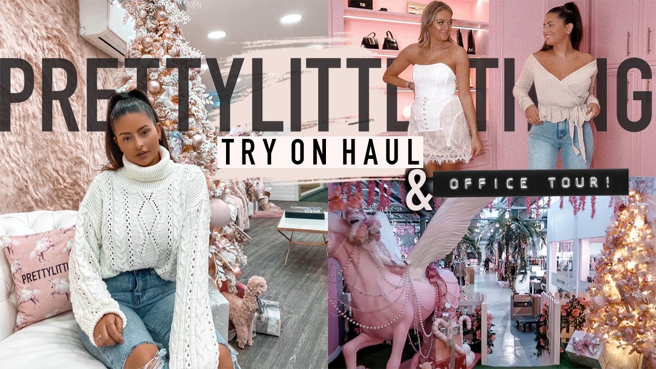 HUGE £640 New In PRETTY LITTLE THING Try On Haul ft. Georgia May & PLT HQ FULL TOUR | Emily Philpott