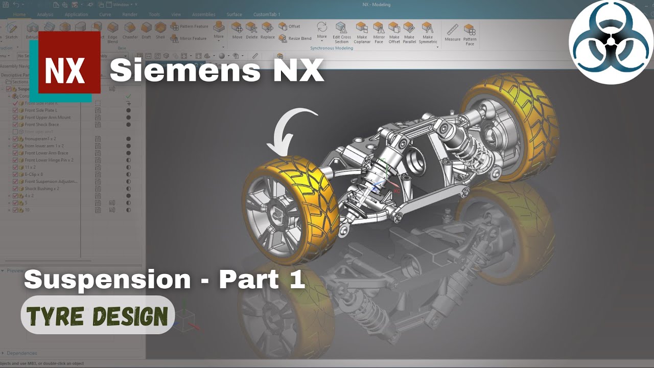 Siemens Unigraphics NX- Suspension System Part 1 || Tyre Design