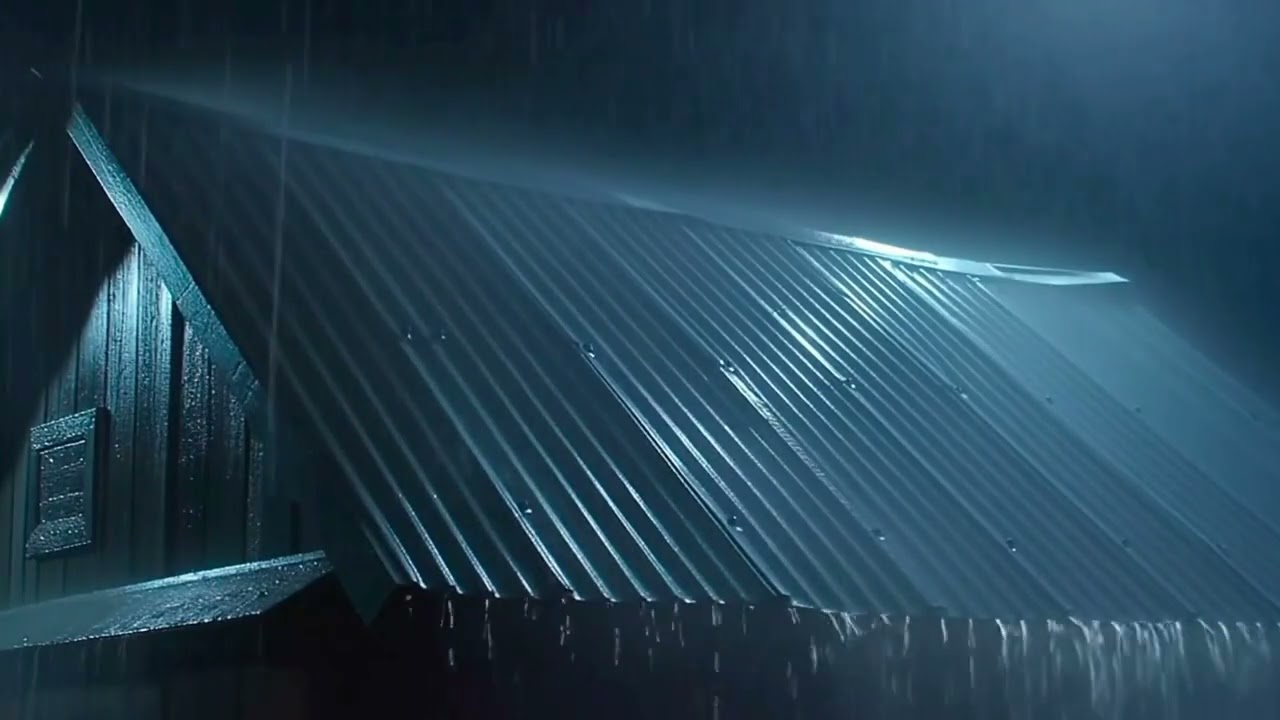 Sleeping in a Tin Shed During a Storm | Heavy Rain on Metal Roof + Distant Thunder