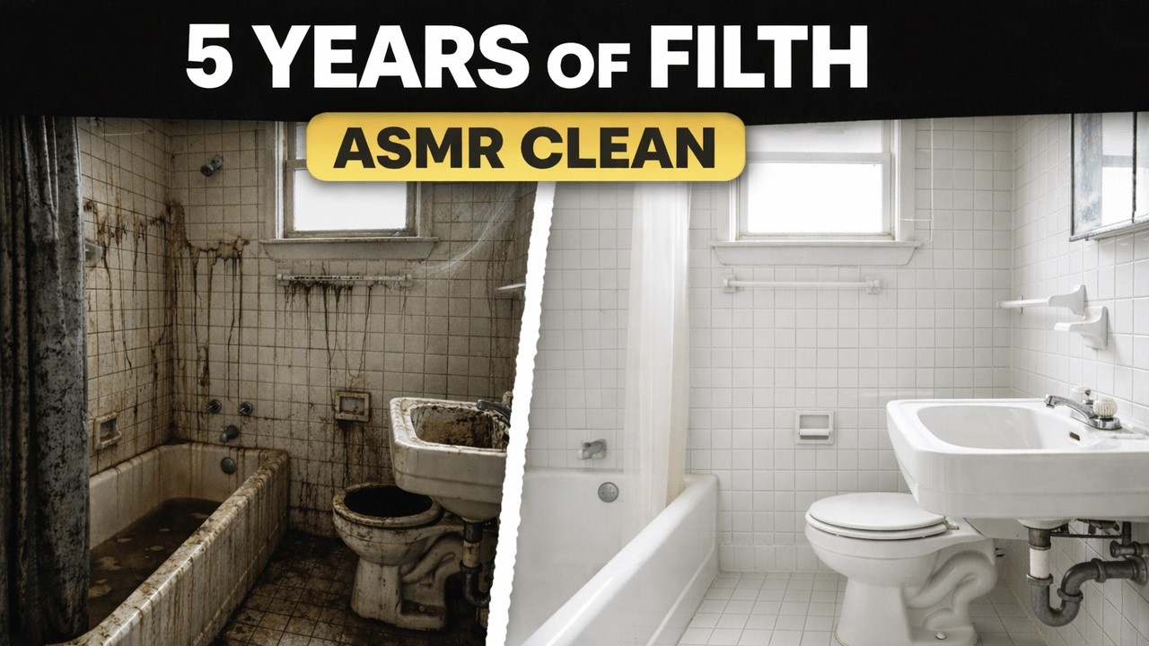 ASMR Deep Cleaning a 5 Year Abandoned Farmhouse Bathroom