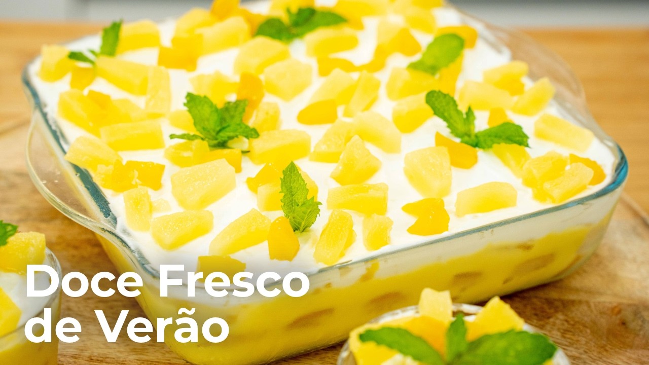 A SOBREMESA DE FRUTA E CREME NA TRAVESSA MAIS FRESCA E FÁCIL DO VERÃO! ☀️