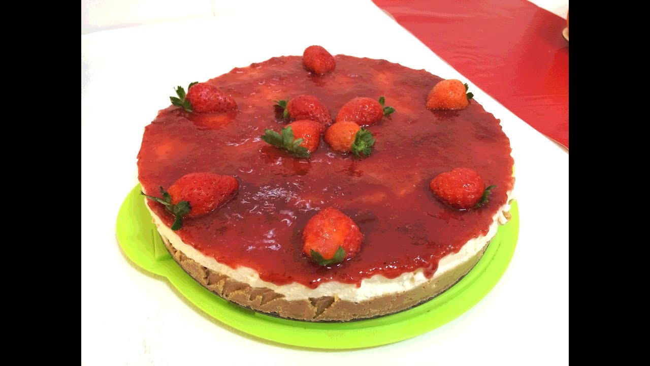 Cheesecake de Morango na Bimby / Thermomix | Receita Fácil e Rápida