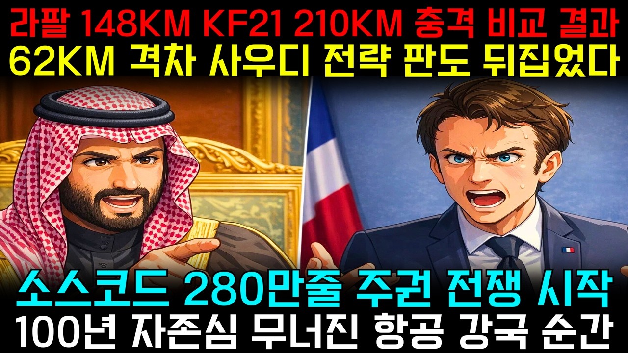 사우디 350조 전투기 계약, 라팔 148km vs KF-21 210km… 62km가 바꾼 운명
