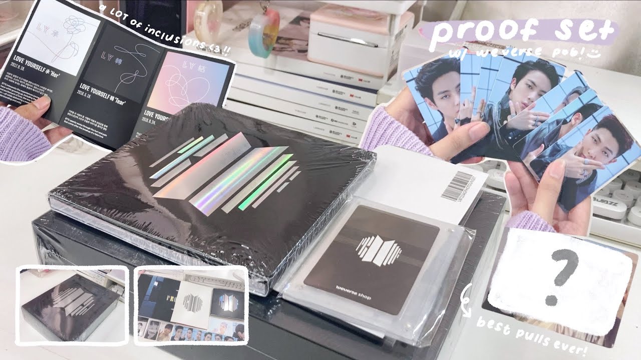 bts proof album set unboxing (w/ weverse pob) 🎂 no talking, chill lofi music