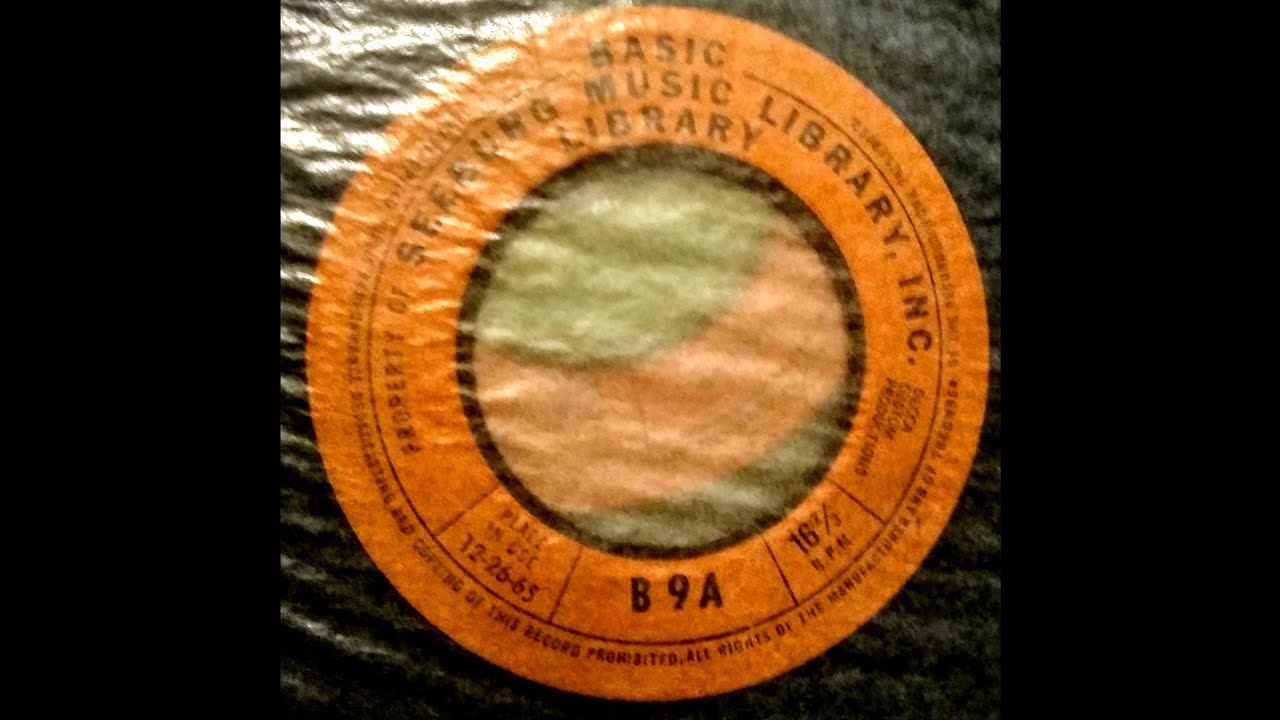 Seeburg 1000 Basic Background Music Library 16 2/3 RPM Record- B9 Place In Use 12-26-1965
