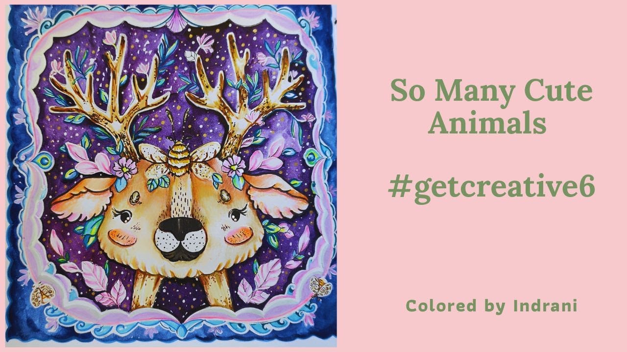 So Many Cute Animals #getcreative6books Watercolor background with Acrylic Markers & Maped Pencils