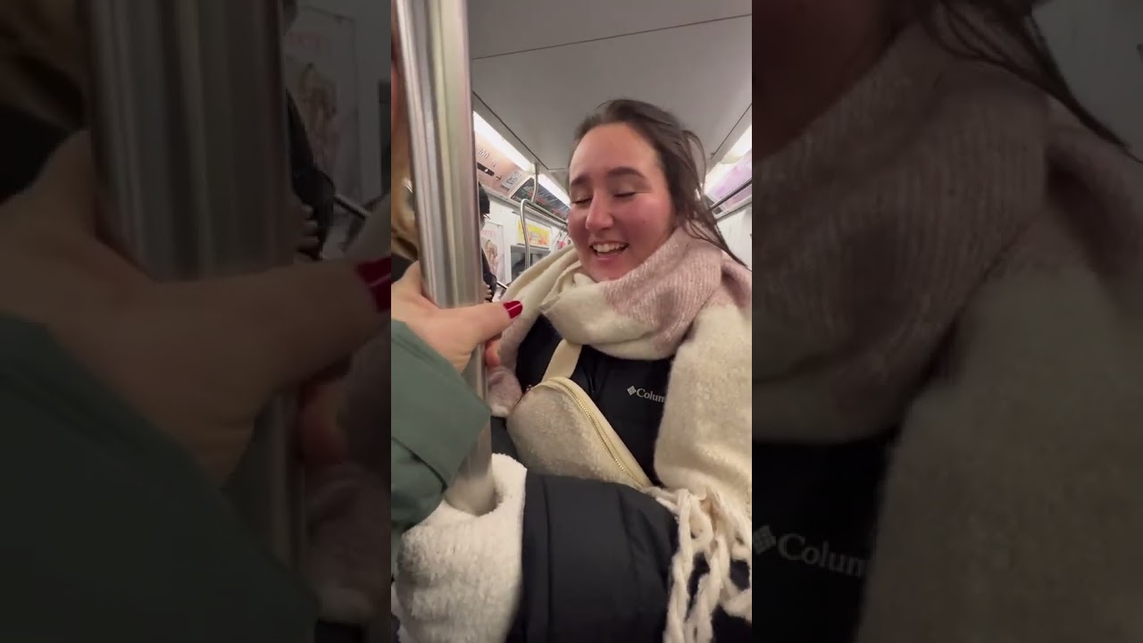 1st TiME ON THE SUBWAY in NYC #newyorkcity #subway #christmas #justthebells10