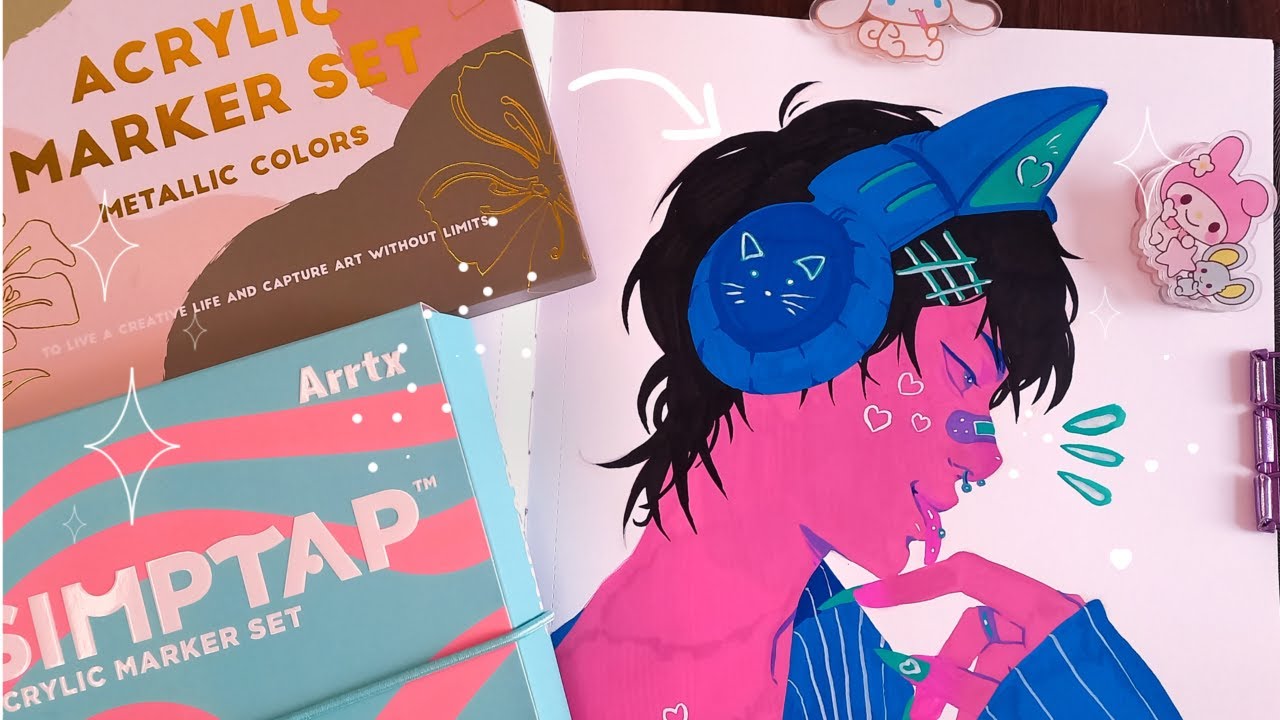 ₊˚🦢♡ Pintando con plumones acrílicos + Tips de dibujo // Arrtx review ♡₊˚ 🦢