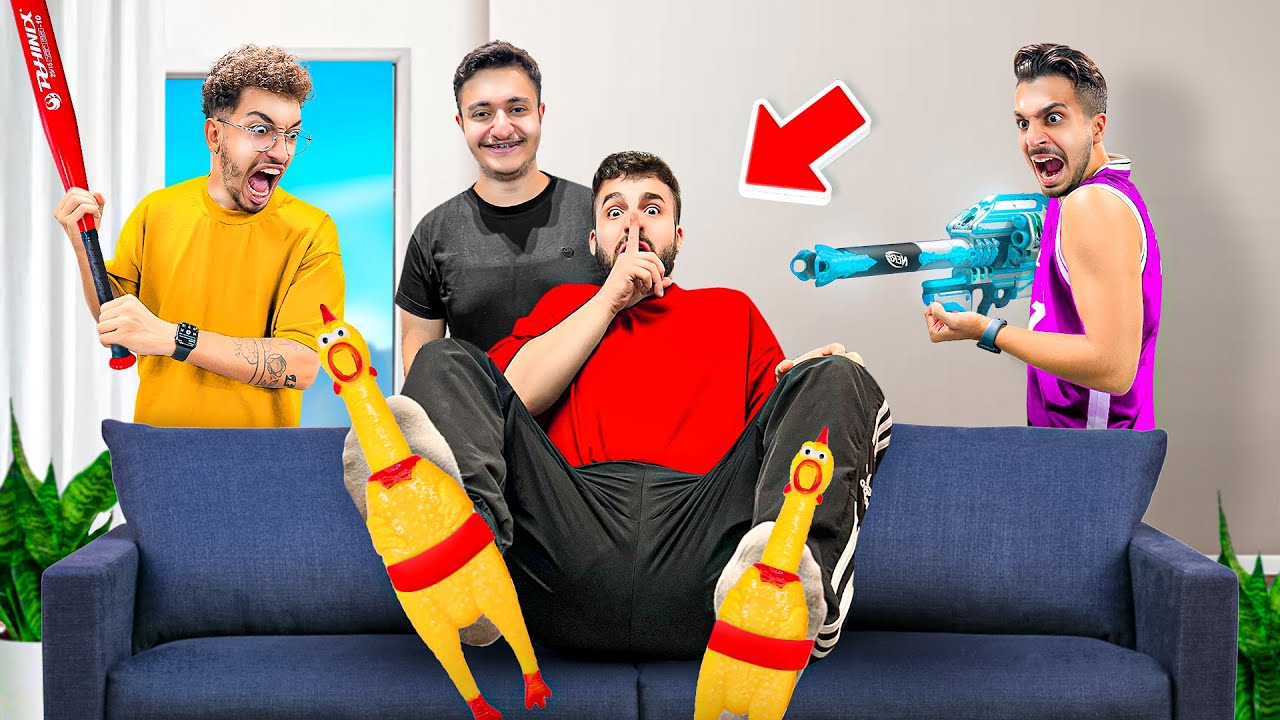 با چشم بسته سعی کن بقیه رو بزنی 🐔😂 فرار مرغی