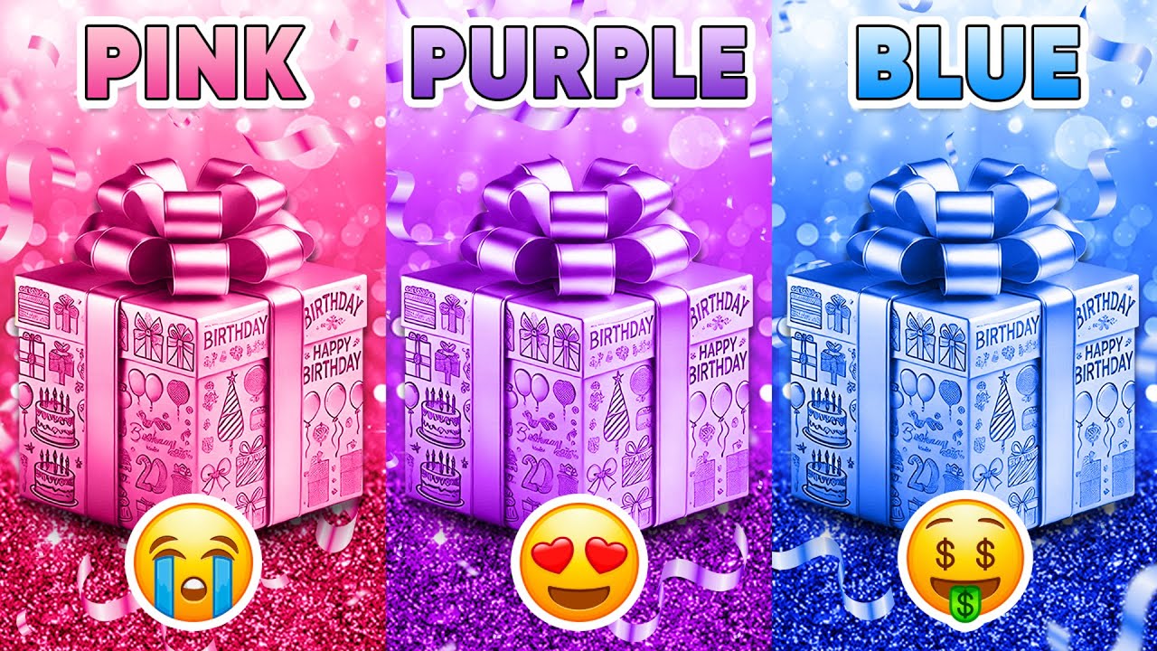 Выбери свой подарок на день рождения! 🎂 Розовый, фиолетовый или синий 💗💜💙 Насколько тебе повезло?...