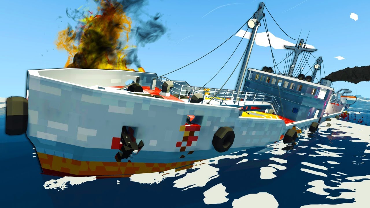 Old Tanker Explosion Causes Unstoppable Fire! - Stormworks Sinking Ship Survival Gameplay