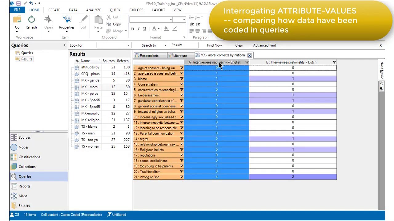 NVivo Attribute-Values | Qualitative Data Analysis Services