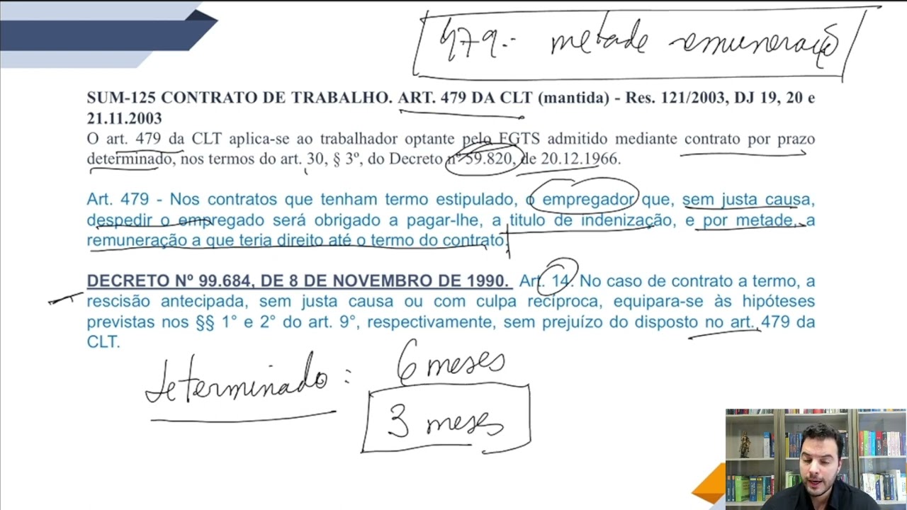 Súmula 125 TST - contrato por prazo determinado e FGTS