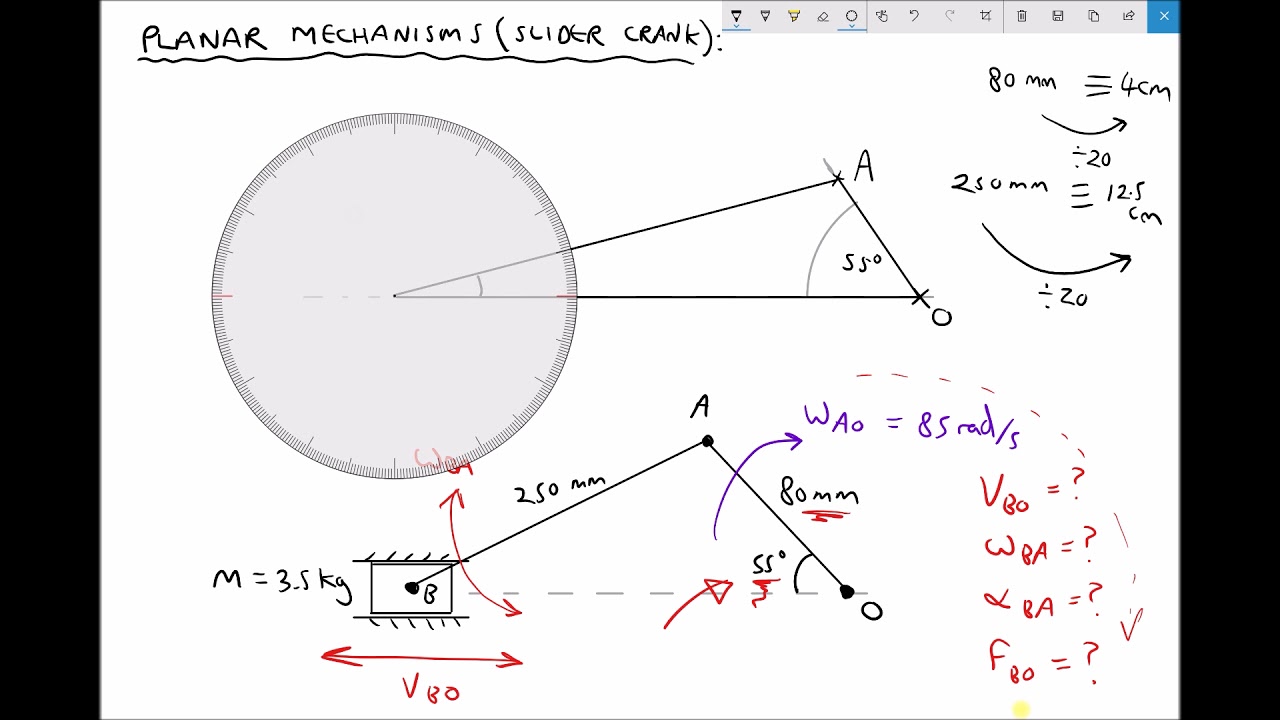 How to Evaluate Slider Crank Mechanisms Using Scale Drawings