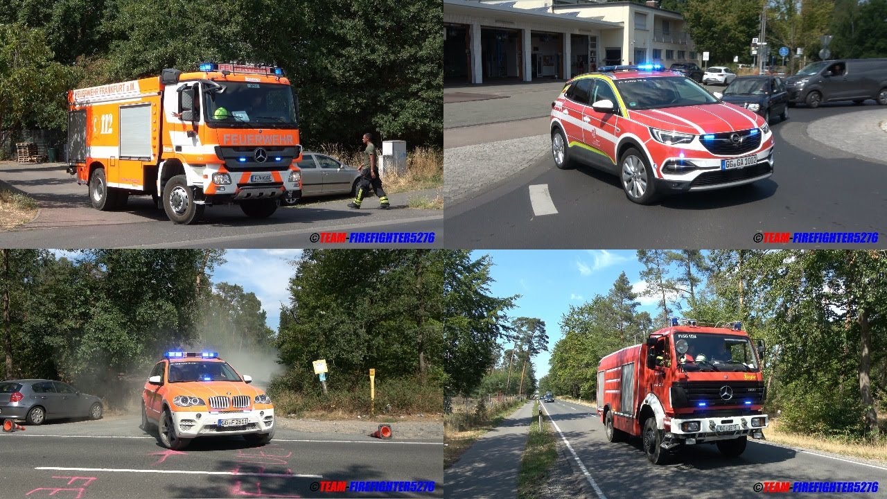 [5.000m² Waldbrand] Großeinsatz für die Feuerwehren zwischen Walldorf und dem Frankfurter Flughafen