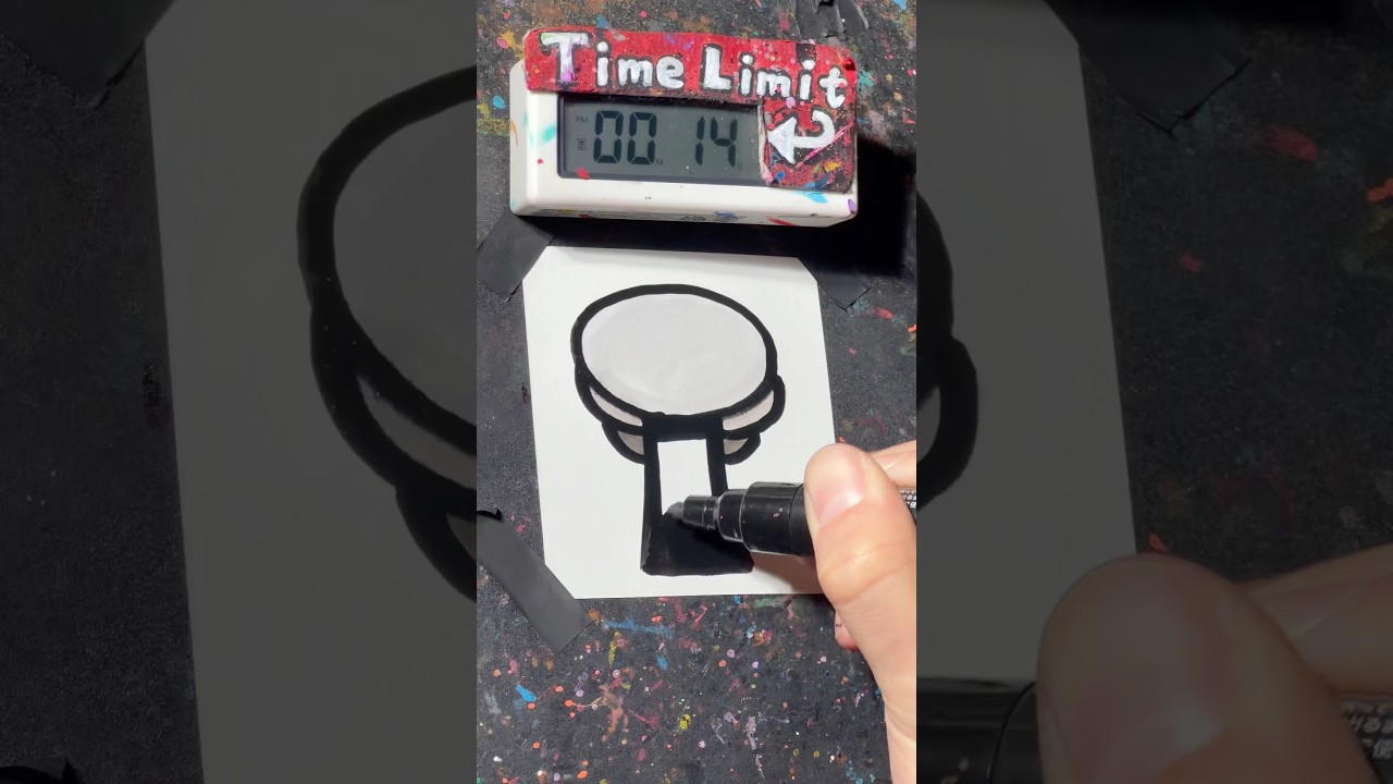 【ASMR】Drawing Mr.Tree Horror in 40 Sec